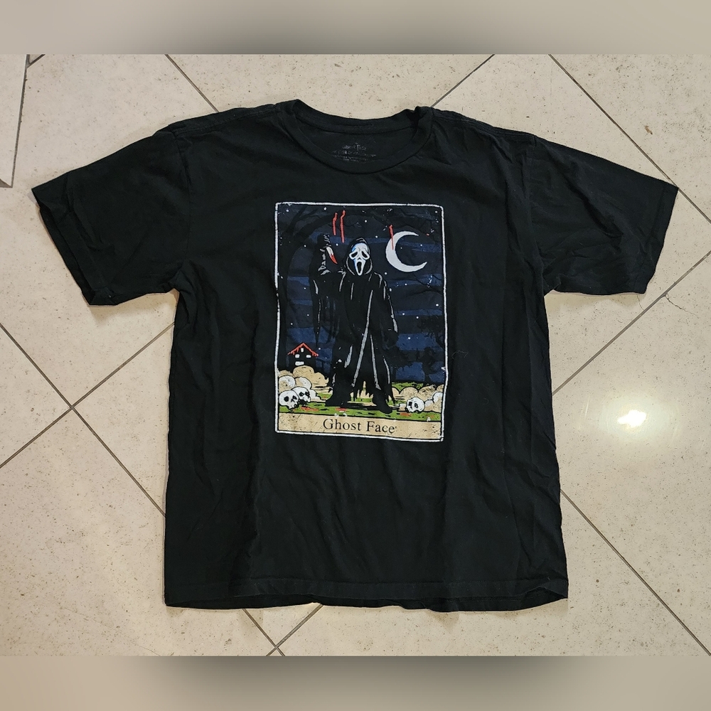 Horror Scream Ghost Face Card Adult Mens T-Shirt Size Medium/Large